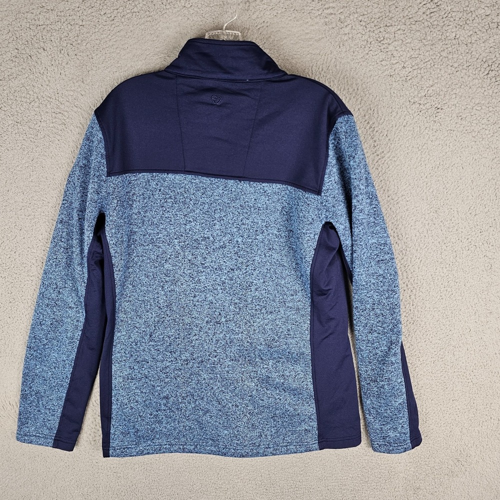 Straight Down Jacket Women's XL Blue Fleece Lined Casual Long Sleeve Full Zip - Picture 2 of 10